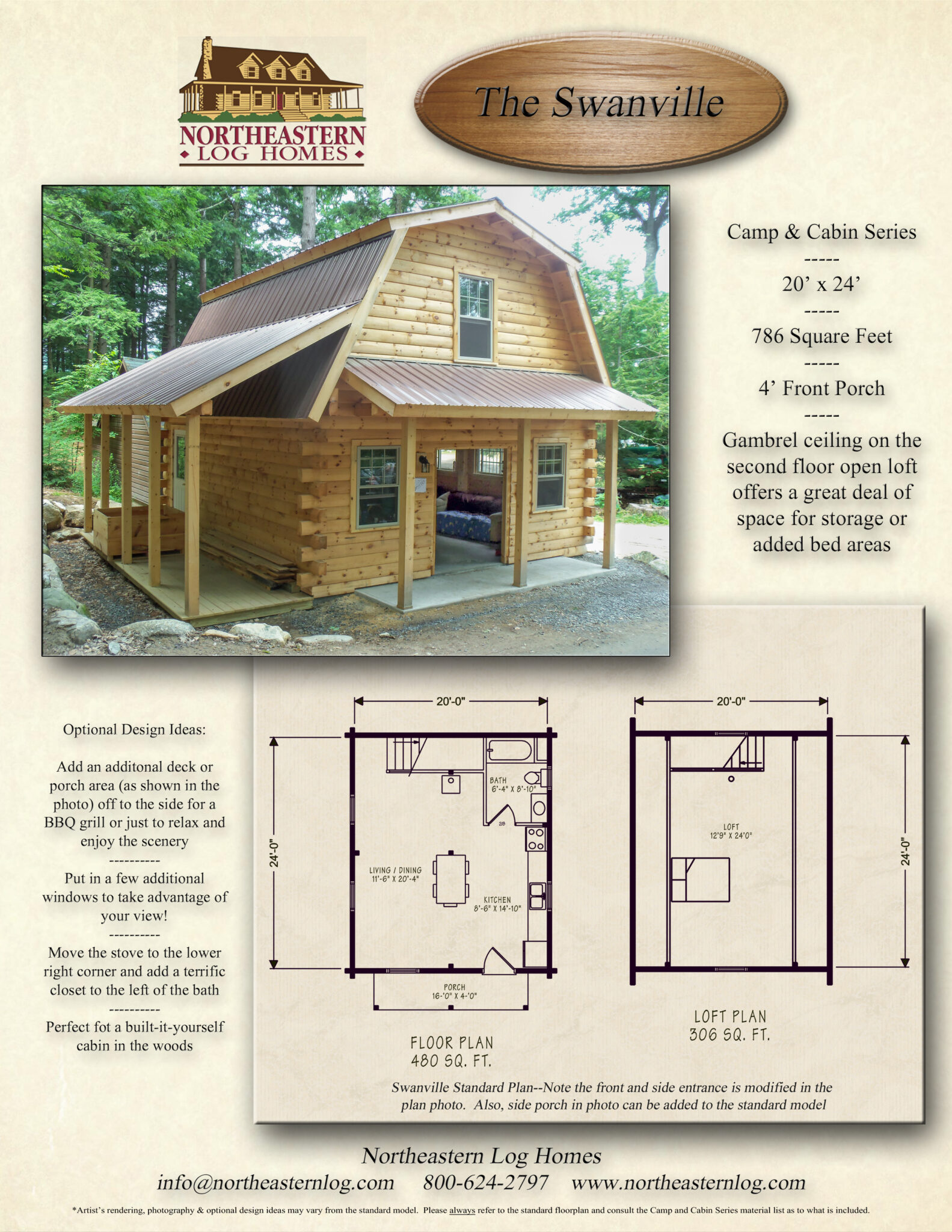 The Swanville | Northeastern Log Homes, image size:1583x2048