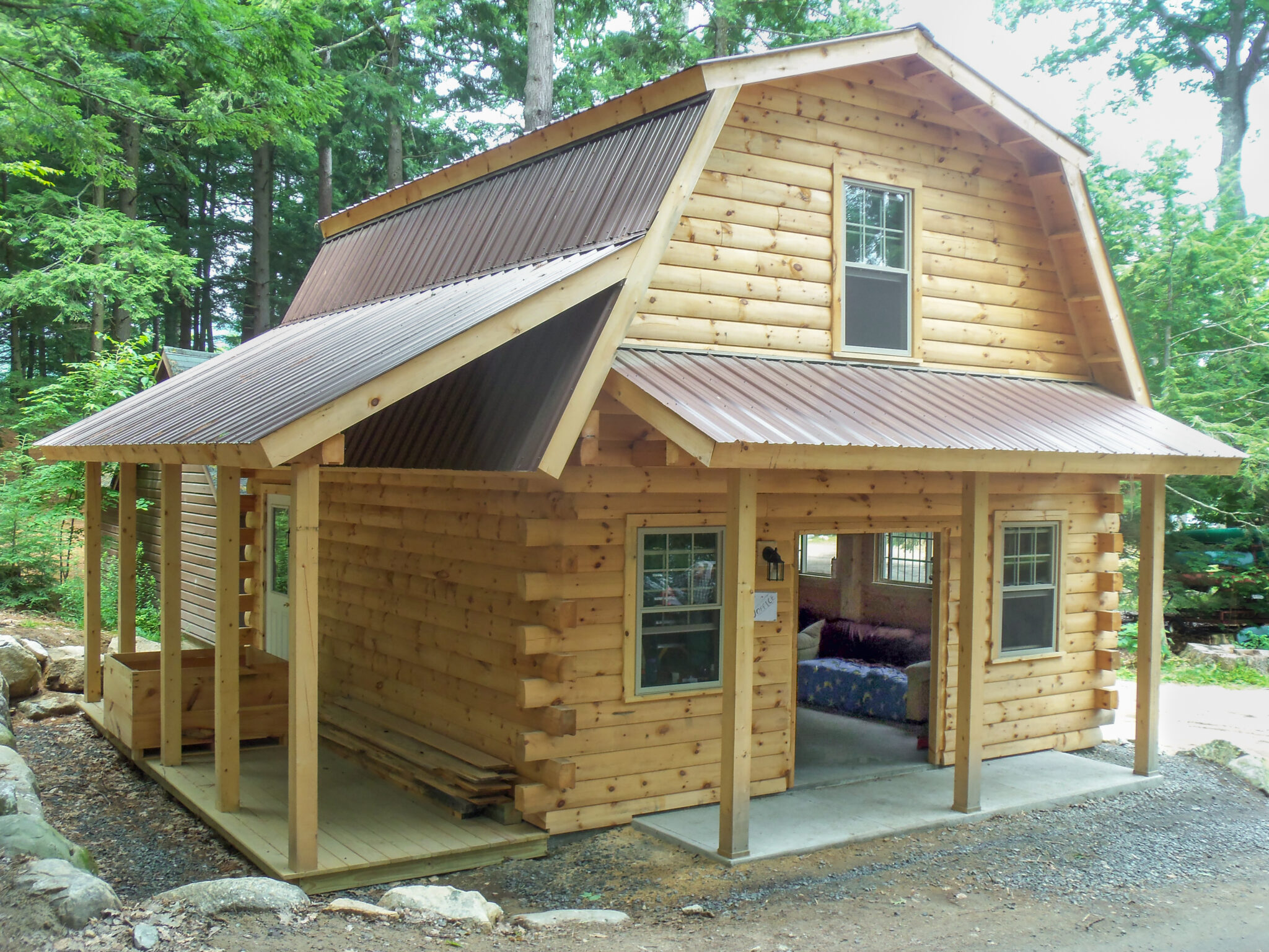 2 Story Gambrel Style Cabin – Storage Sheds, Tiny homes, Rent to Own,  Loafing Sheds, Cabins and Decks, image size:2048x1536